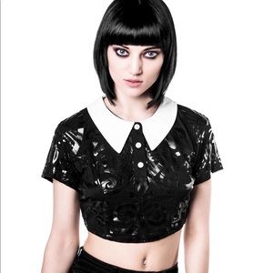 Killstar Voodoo crop top XS goth witch sexy collar